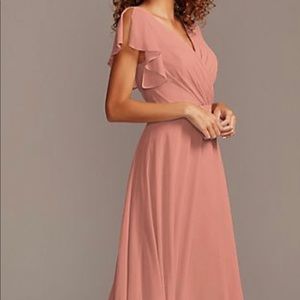 Flutter Sleeve Full Skirt Bridesmaid Dress